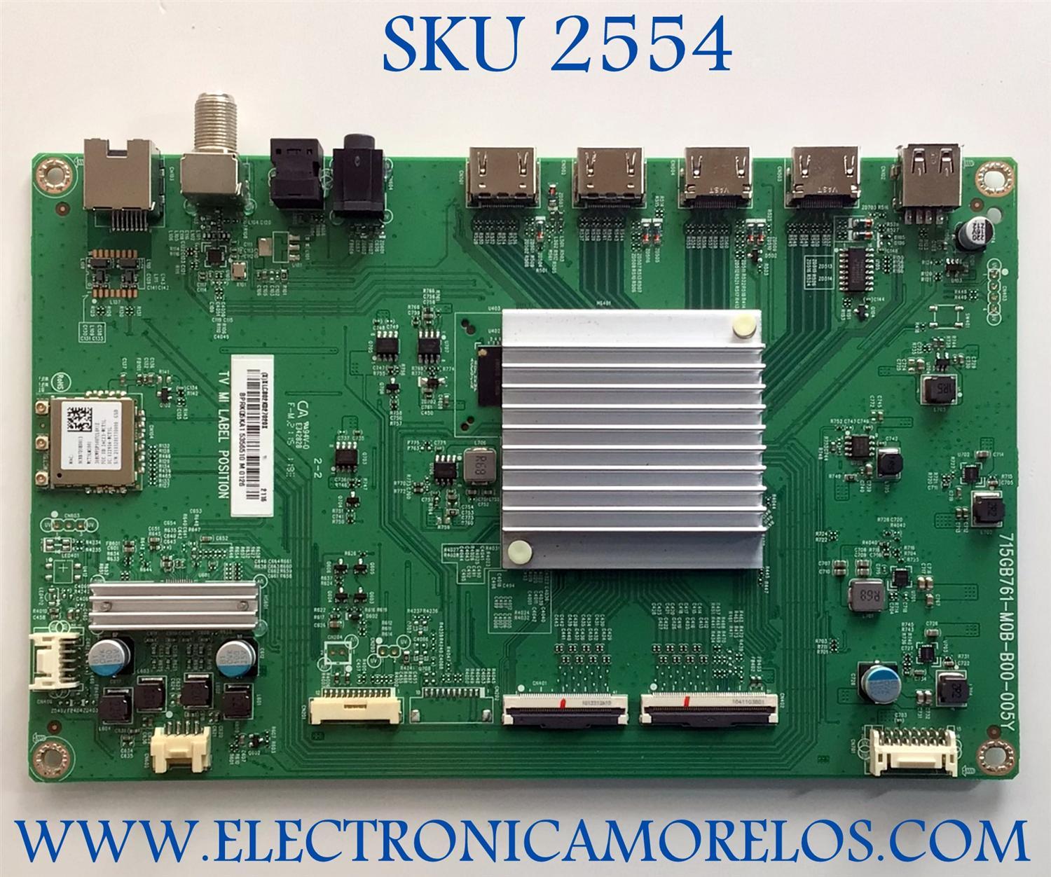 MAIN PARA TV VIZIO QLED / NUMERO DE PARTE XLCB02K027 / 715GB761-M0B-B00-005Y / 756TXLCB02K027 / PANEL'S TPT650WR-QVN07.U REV:S403A / TPT650WR-QVN07.U REV:S403L / DISPLAY T650QVN07.4 / MODELOS P65Q9-J01 / P65Q9-J01 LTMWH6KX / P65Q9-J01 LTYWH6KX